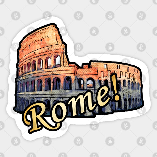 Rome Roman Colosseum Vintage Travel Romans Sticker by TravelTime